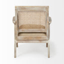 Teryn Cream Linen Seat And Natural Wooden Base w Mesh Back Accent Chair - Default Title