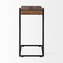Maddox 16L x 135W x 27H Medium Brown Wood w Black Metal C-shaped EndSide Table - Default Title
