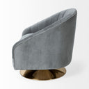 James II Gray Blue Velvet Covered Seat w Gold Swivel Base Accent Chair - Default Title