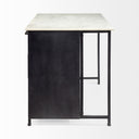 Fieri Solid Iron Black Body White Marble Top Four Drawer Kitchen Island - Default Title