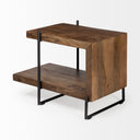 Maddox 30L x 18W x 22H Medium Brown Wood w Black Metal U-shaped EndSide Table - Default Title
