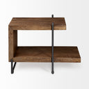 Maddox 30L x 18W x 22H Medium Brown Wood w Black Metal U-shaped EndSide Table - Default Title