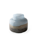 Nasser I Short BlueGoldChrome Urn Style Glass Vase - Default Title
