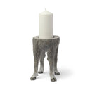 Pan Large Gray Ceramic Hoofed Table Candle Holder - Default Title