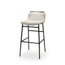 Kavalan 335 Total Height Beige Upholstered Seat Gray Metal Frame Counter Stool - Default Title