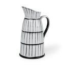 Lome Large WhiteBlack Patterned Ceramic Water Pitcher - Default Title