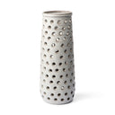 Canasta Large Rustic White Ceramic Decorative Vase - Default Title