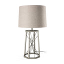 Raen 285H Gray Metal Octagonal Base wBeige Shade Table Lamp - Default Title