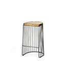 Seagram 305 Seat Height Brown Seat Black Metal Frame Stool - Default Title