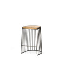 Seagram 256 Seat Height Brown Wood Seat Black Metal Frame Stool - Default Title