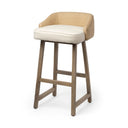 Monmouth 305 Seat Height CreamBeige Fabric Seat Brown Wood Frame Bar Stool - Default Title