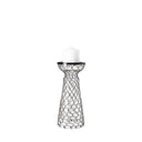 Shandra I Small Glass wMetal Wire Snakeskin Pattern Table Candle Holder - Default Title