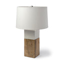 Woodrow 223H Light Brown Wood w White Accent Table Lamp - Default Title