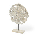 Kamara II Large 16L x 4W White Washed Wood WAntiqued Silver Botanical Decorative Object - Default Title