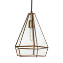 Prima 95x125 Gold Metal and Glass Pyramid Pendant Light - Default Title