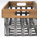 Chartrand Set of 2 Wood And Metal Open Crate Style Baskets - Default Title