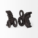 Cogsworth Set of 2 14L x 4W Brown Resin Industrial Gear Bookends - Default Title
