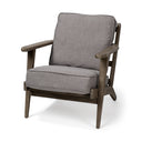 Olympus II Flint Gray Fabric Covered Wooden Frame Accent Chair - Default Title
