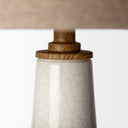 Rebecca 285H White Crackled Ceramic Base Wood Accent Table Lamp - Default Title