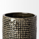Kona III Large BlackGold Cylindrical Ceramic Vase - Default Title