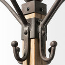 Lamda 22 x 75 Black Metal and Light Brown Wood Coat Rack - Default Title