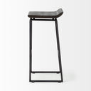 Givens 3025H Seat Height Black Wood Seat Black Metal Base Stool - Default Title