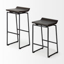 Givens 3025H Seat Height Black Wood Seat Black Metal Base Stool - Default Title