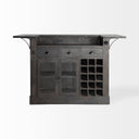 Cheers Dark Brown Solid Wood Wine Bottle Storage Kitchen Island - Default Title