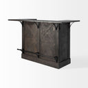 Cheers Dark Brown Solid Wood Wine Bottle Storage Kitchen Island - Default Title