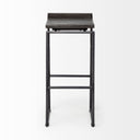 Givens 3025H Seat Height Black Wood Seat Black Metal Base Stool - Default Title