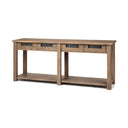 Harrelson III 72L x 18W Brown Wood 4 Drawer Console Table - Default Title