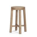 Brahma 26 Total Height White Washed Wood Stool - Default Title