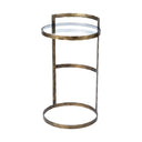 Reimer 15L x 15W Gold Round Glass Top WMetal Frame Accent Table - Default Title