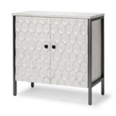 Savannah White Fir Veneer w Gray Metal 2-Door Accent Cabinet - Default Title