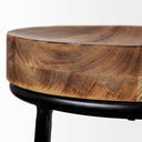 Flynn 2625 Seat Height Brown Wood Seat Black Metal Frame Stool - Default Title