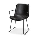 Sawyer II Black Faux-Leather Seat Black Iron Frame Dining Chair - Default Title