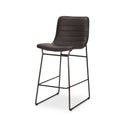 Meritt 37H Black Faux-Leather Seat W Black Metal Frame Stool - Default Title