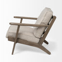 Olympus VI Beige Fabric Wrapped Wooden Frame Accent Chair - Default Title
