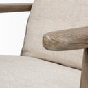 Olympus VI Beige Fabric Wrapped Wooden Frame Accent Chair - Default Title