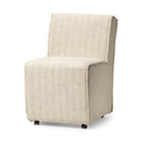 Damon Fully Upholstered Cream-Toned Fabric Dining Chair on Casters - Default Title