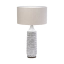 Harlan 305H Beige-Toned Fabric Shade Gray Concrete Base Table Lamp - Default Title