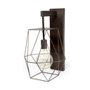 Cordova 12x19 Gray Metal Hanging Bulb Caged Wall Sconce - Default Title