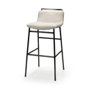 Kavalan 375 Total Height Beige Upholstered Seat Gray Metal Frame Bar Stool - Default Title