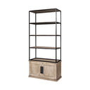 Braxton II Light Brown Wood and Iron Three Shelf Shelving Unit 415L x 185W x 9 - Default Title