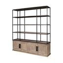 Braxton I Light Brown Wood and Iron Three Shelf Shelving Unit 815L x 185W x 90 - Default Title