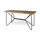 Papillion IV 60L x 26W Natural Solid Wood and Live Edge Iron Office Desk - Default Title