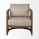 Skylar II Tan Fabric Covered Cushioned Demi-Lune Wooden Frame Accent Chair - Default Title