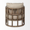 Skylar II Tan Fabric Covered Cushioned Demi-Lune Wooden Frame Accent Chair - Default Title