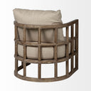 Skylar II Tan Fabric Covered Cushioned Demi-Lune Wooden Frame Accent Chair - Default Title