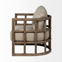 Skylar II Tan Fabric Covered Cushioned Demi-Lune Wooden Frame Accent Chair - Default Title